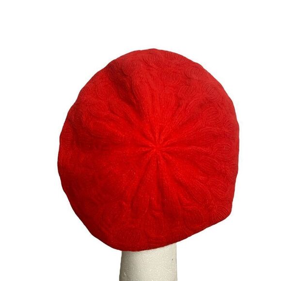 Vintage Carson Pirie Scott Beret Hat One Size Red Lambswool Angora Rabbit Knit main image 7